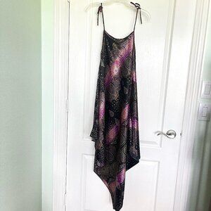 Handkerchief Dress Purple and Black, One Size
